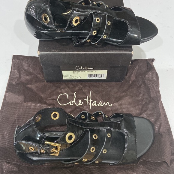 Cole Haan Nike Air Whitney Gladiator sandals 5 w/ gold grommets & buckles - Picture 2 of 12